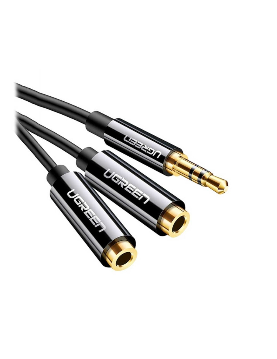 Cable Divisor Audio Ugreen Jack 3.5mm Macho A 2 Hembras Aux 20cm