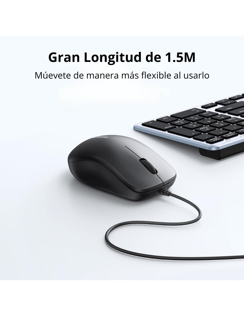 Mouse Alambrico Optico Ugreen 90789 Usb 1200 Dpi Silencioso