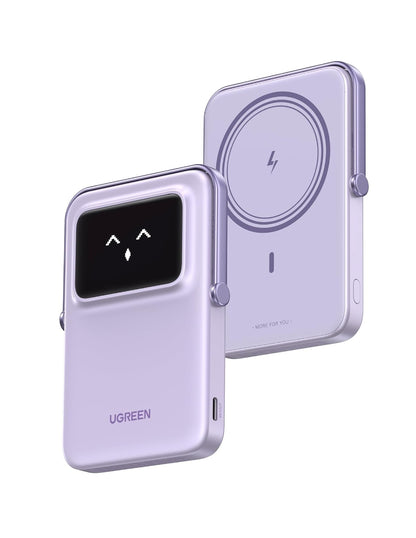 Power Bank Ugreen MagSafe Mini 5000mAh 20W con pantalla Morado