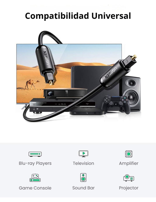 Cable Óptico De Audio Digital Toslink Ugreen 3m Mod. 70893