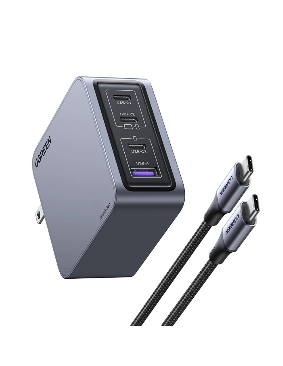 Cargador Ugreen Nexode Pro 3 Usb-C, 1 Usb-A 160W con Cable USB-C 1.5m
