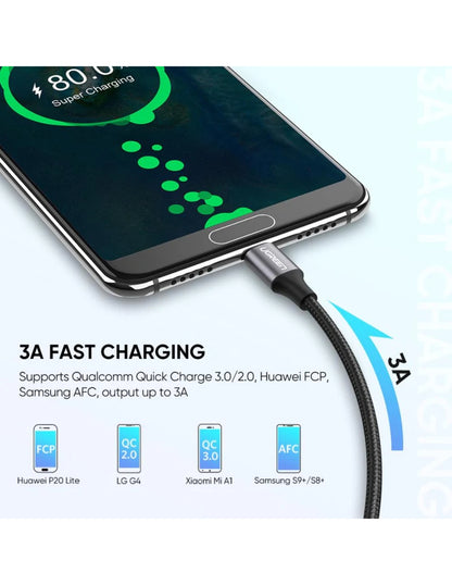 Cable USB-A a Tipo C Ugreen Reforzado con Nylón de 2m Negro