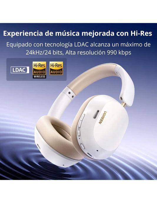 Audífonos de diadema inalámbricos HiTune Max5c UGREEN blancos