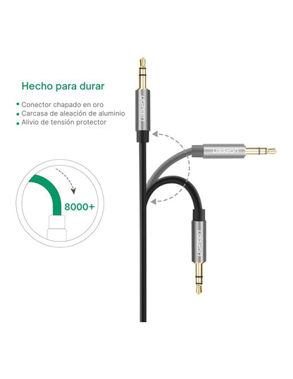 Cable Auxiliar Ugreen 10735 3.5mm Macho a Macho 2 Metros