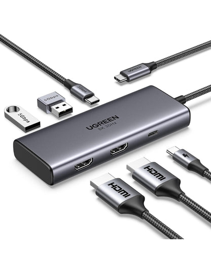 HUB USB-C 6 en 1 UGREEN 2 USB-A, 2 USB-C, 2 HDMI 4K/60hz