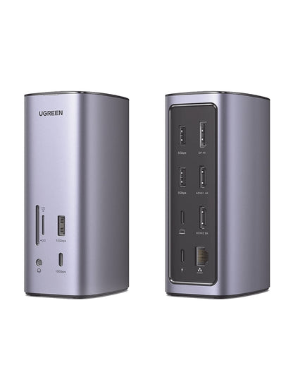 Docking Station USB C Ugreen 90325, 12 En 1, HDMI 8K/4K, DP, Ethernet, 100W PD