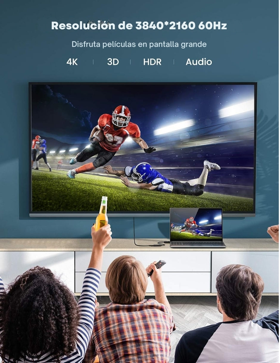 Adaptador Ugreen DisplayPort a HDMI 4K@60Hz Unidireccional 70694