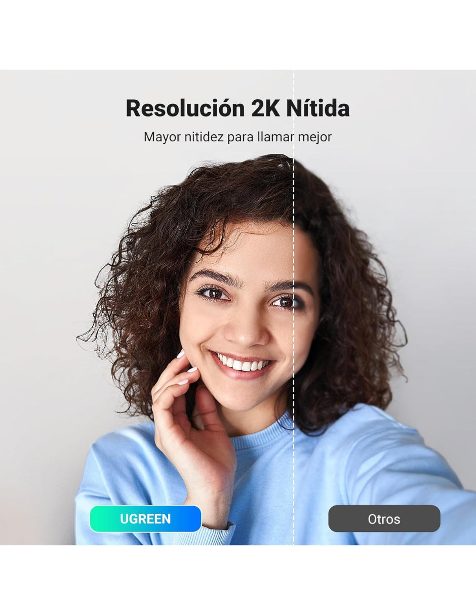 Cámara Web UGREEN 2K HD Autofocus Micrófono Dual PC