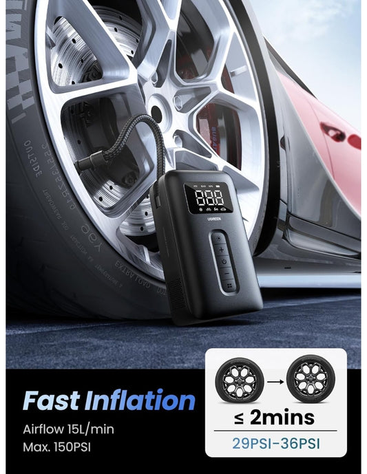 Compresor Aire Portátil Ugreen Inalámbrico 150 PSI Para Auto