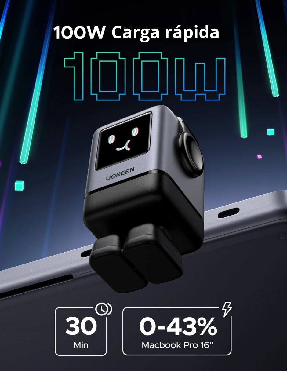 Cargador UGREEN Nexode 100W 3 Tipo C, 1 USB A Carga Rápida GaNRobot