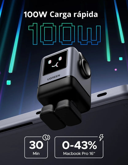 Cargador UGREEN Nexode 100W 3 Tipo C, 1 USB A Carga Rápida GaNRobot