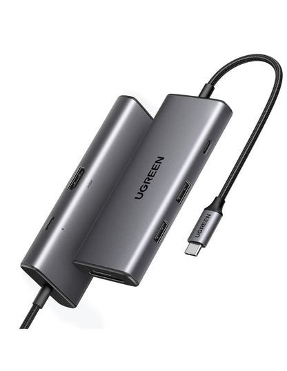 HUB USB-C 7 en 1 CM498 UGREEN 2 USB-A, 2 USB-C, 1 HDMI 4K/60hz y SD/TFT