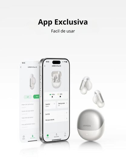 Audífonos Inalámbricos HiTune S5 UGREEN Bluetooth 5.3 Earbuds Blanco