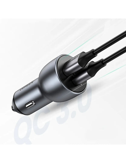 Cargador Auto Ugreen 10144 36w Dual Usb-a Qc 3.0 Aluminio