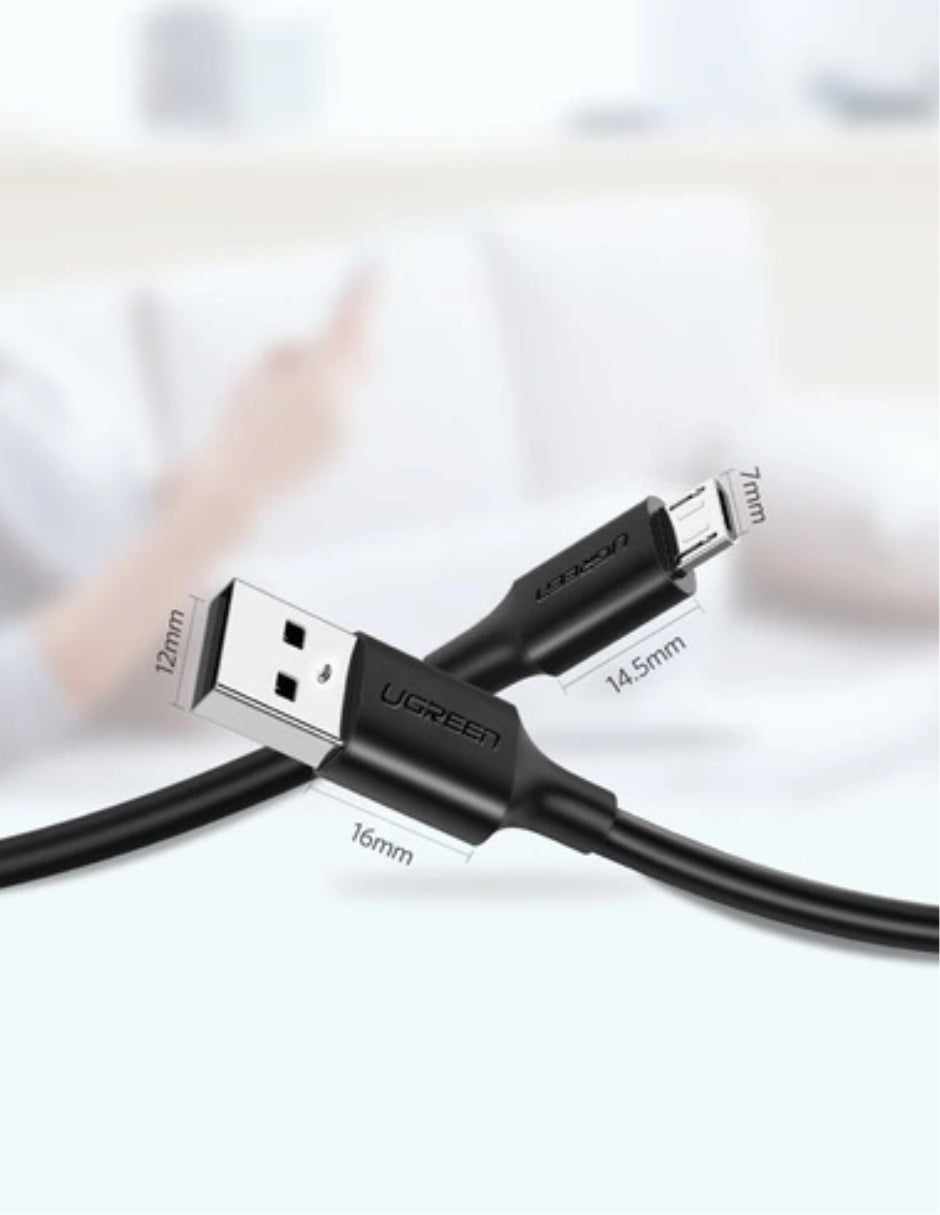 Cable USB A a Micro USB Ugreen 480 Mbps de 1 m color negro