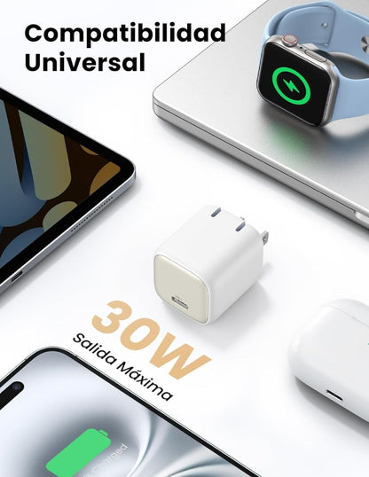 Cargador UGREEN 30W USB C Nexode plegable GaN