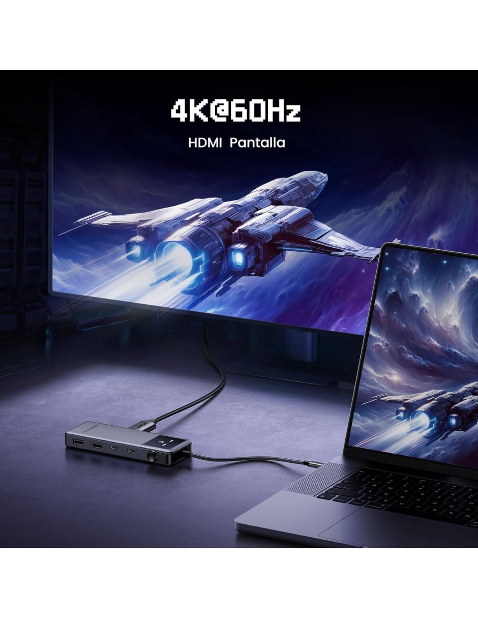HUB 6 en 1 UGREEN UNO 3 USB-C, 2 USB-A, 1 HDMI 4K/60hz