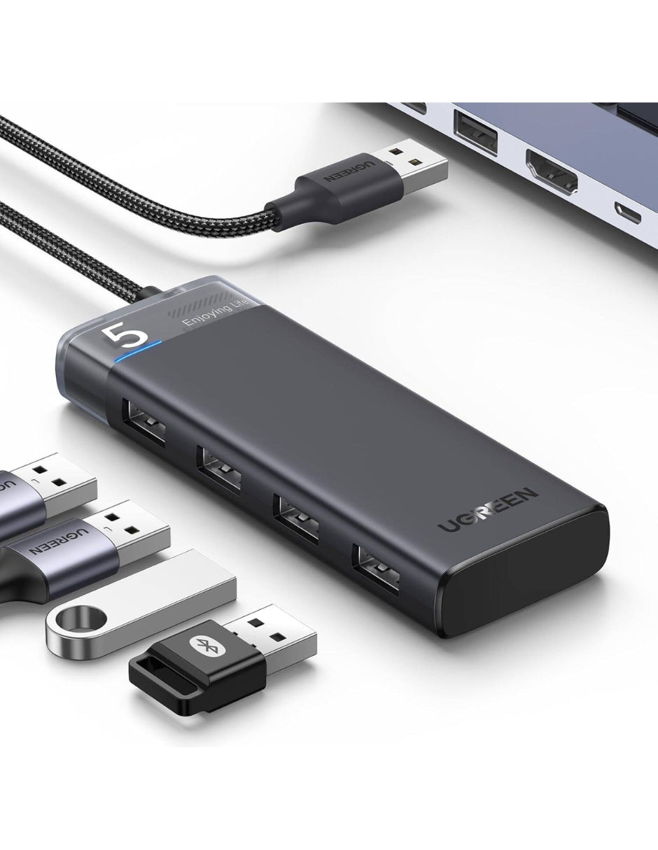 HUB USB-C 4 en 1 CM653 UGREEN USB-A 3.0 con indicador LED 5Gbps