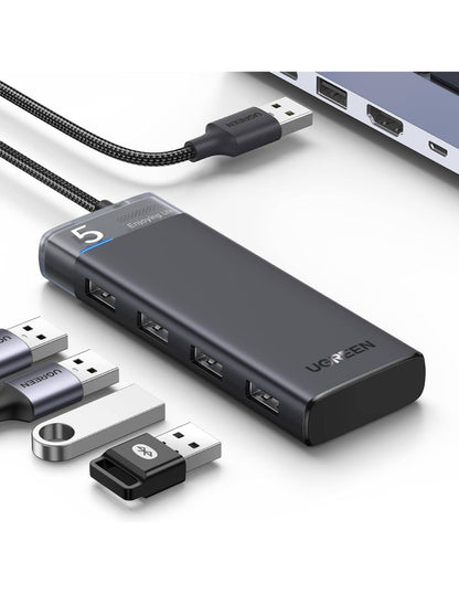 HUB USB-C 4 en 1 CM653 UGREEN USB-A 3.0 con indicador LED 5Gbps