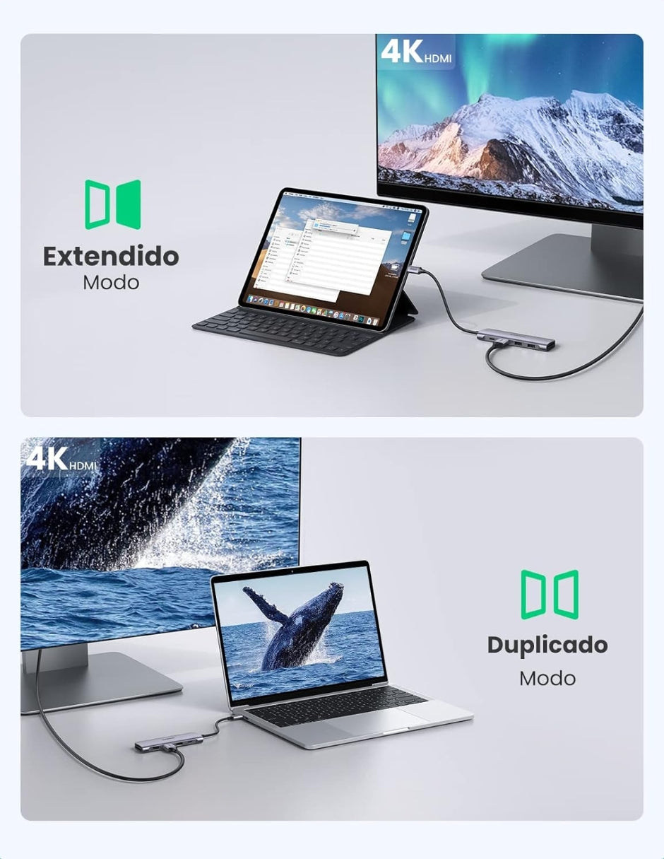 Hub USB C Ugreen 6 en 1 100W