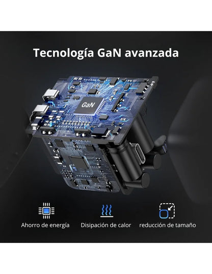Mini Cargador Ugreen 20w Carga Rápida Pd Gan Usb C Color Gris