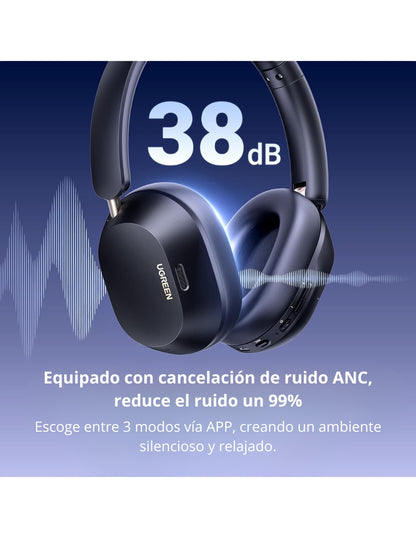 Audífonos de diadema inalámbricos HiTune Max5c UGREEN negros