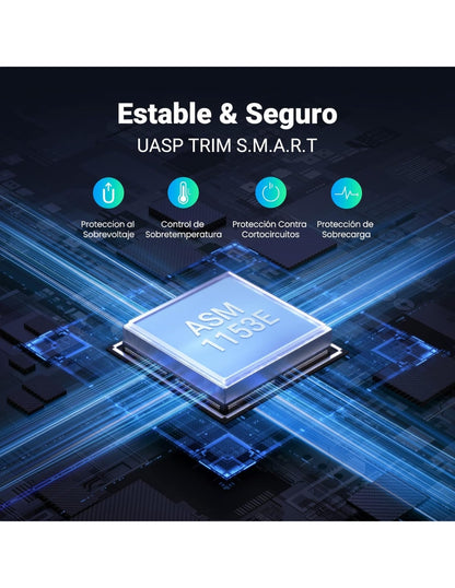 Carcasa para Disco Duro Ugreen USB 3.0 con UASP 2.5'' Negro