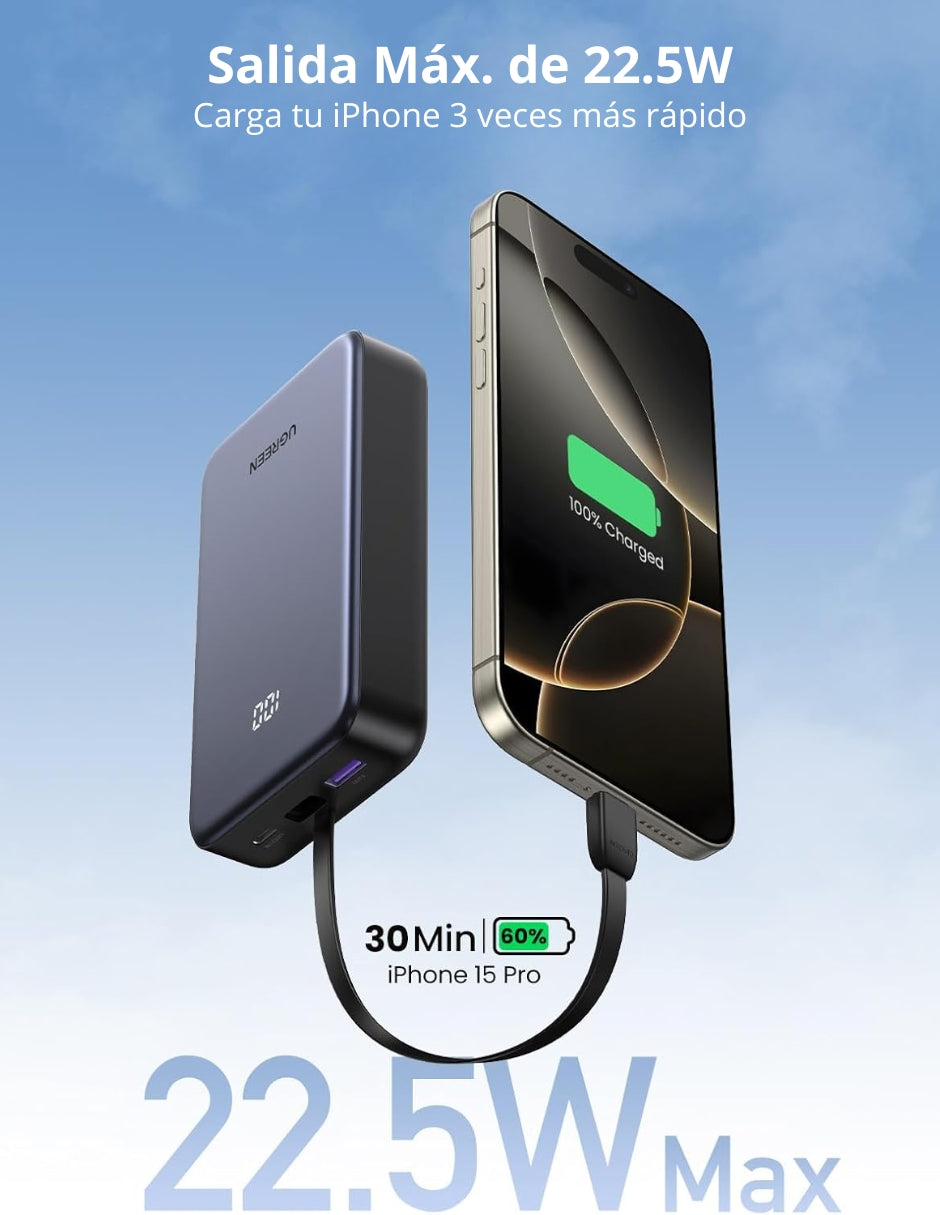Power Bank Ugreen Nexode 20,000mAh USB-C PD 20W Gris
