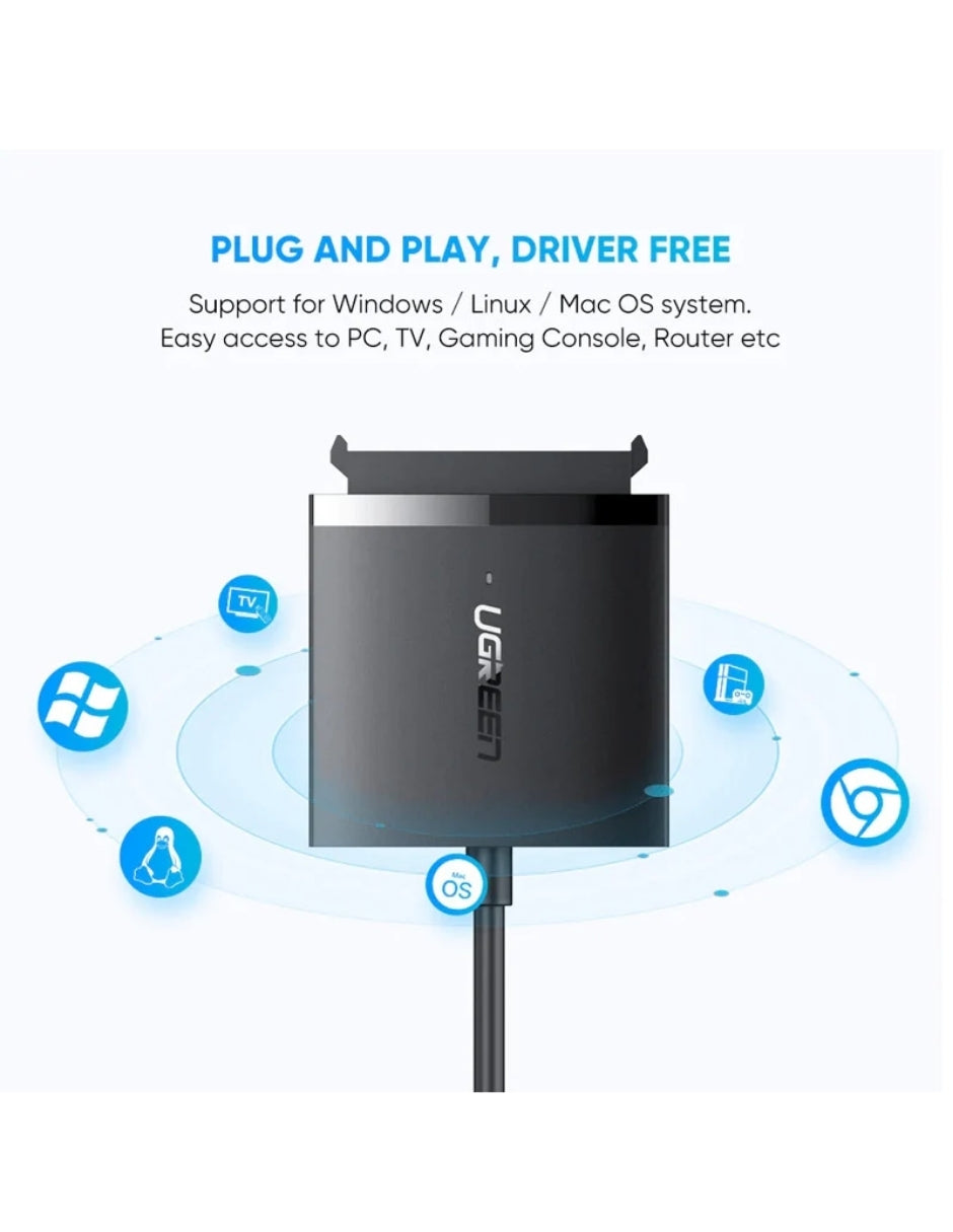 Adaptador UGREEN USB 3.0 a SATA III para Discos Duros 2.5" y 3.5" SSD/HDD