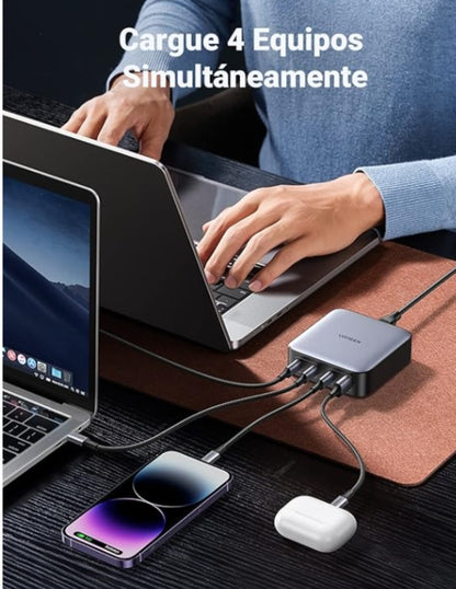 Estación de Carga UGREEN Nexode 100W GaN - Cargador de Escritorio 4 en 1