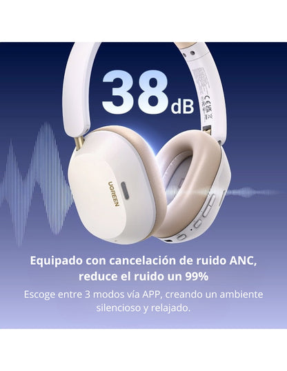 Audífonos de diadema inalámbricos HiTune Max5c UGREEN blancos