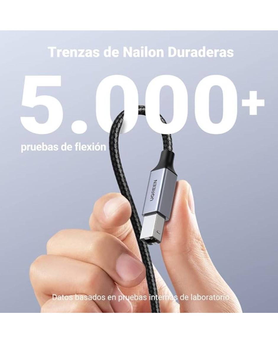 Cable de Impresora UGREEN USB-C a USB-B 2.0 (2 Metros) con Thunderbolt 3/4