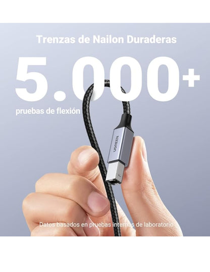 Cable de Impresora UGREEN USB-C a USB-B 2.0 (2 Metros) con Thunderbolt 3/4