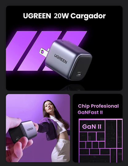 Cargador Tipo C de 20W Ugreen 90902 Carga Rápida