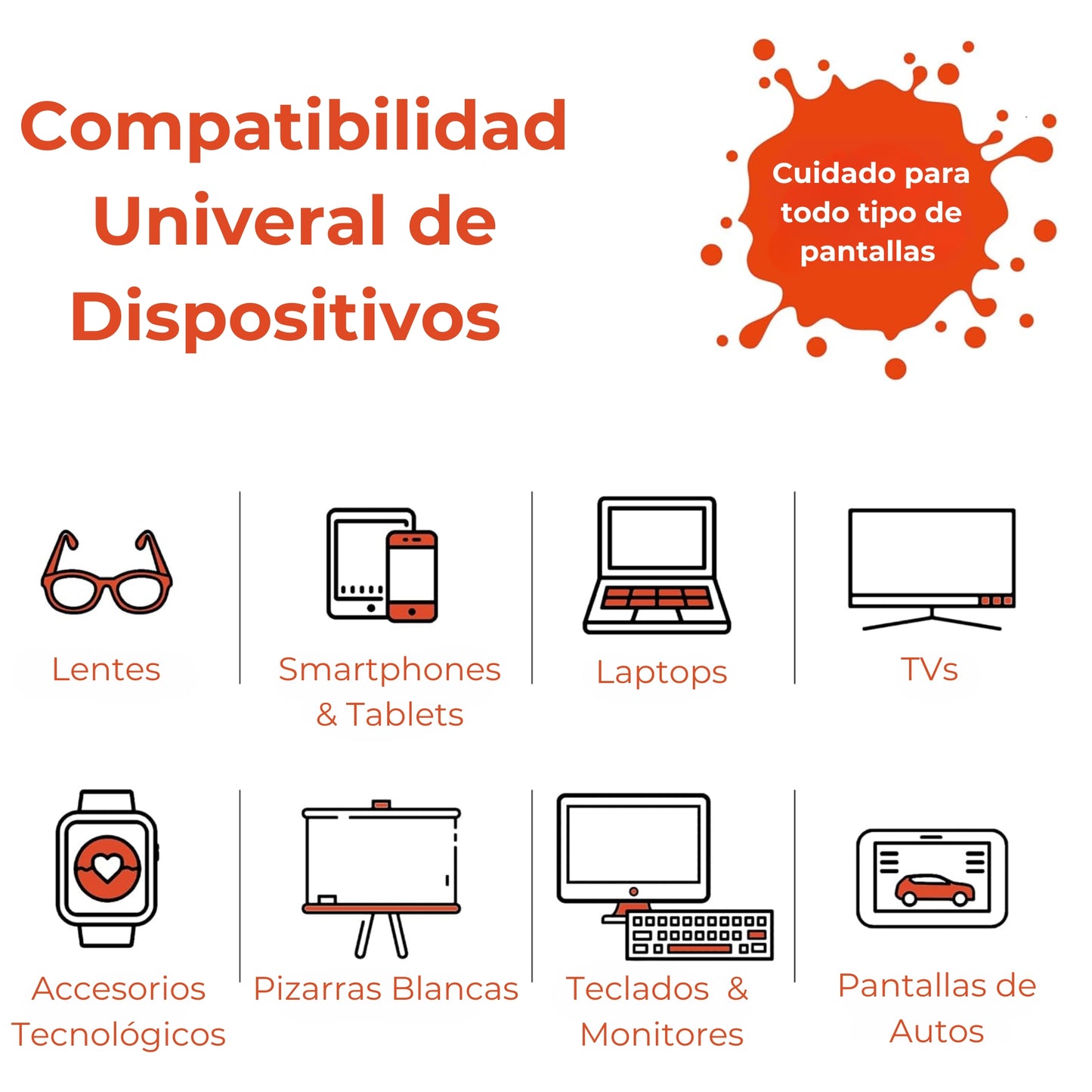 KIT de Limpieza para Pantallas Woosh! 100 ml + 8 ml + 2 paños
