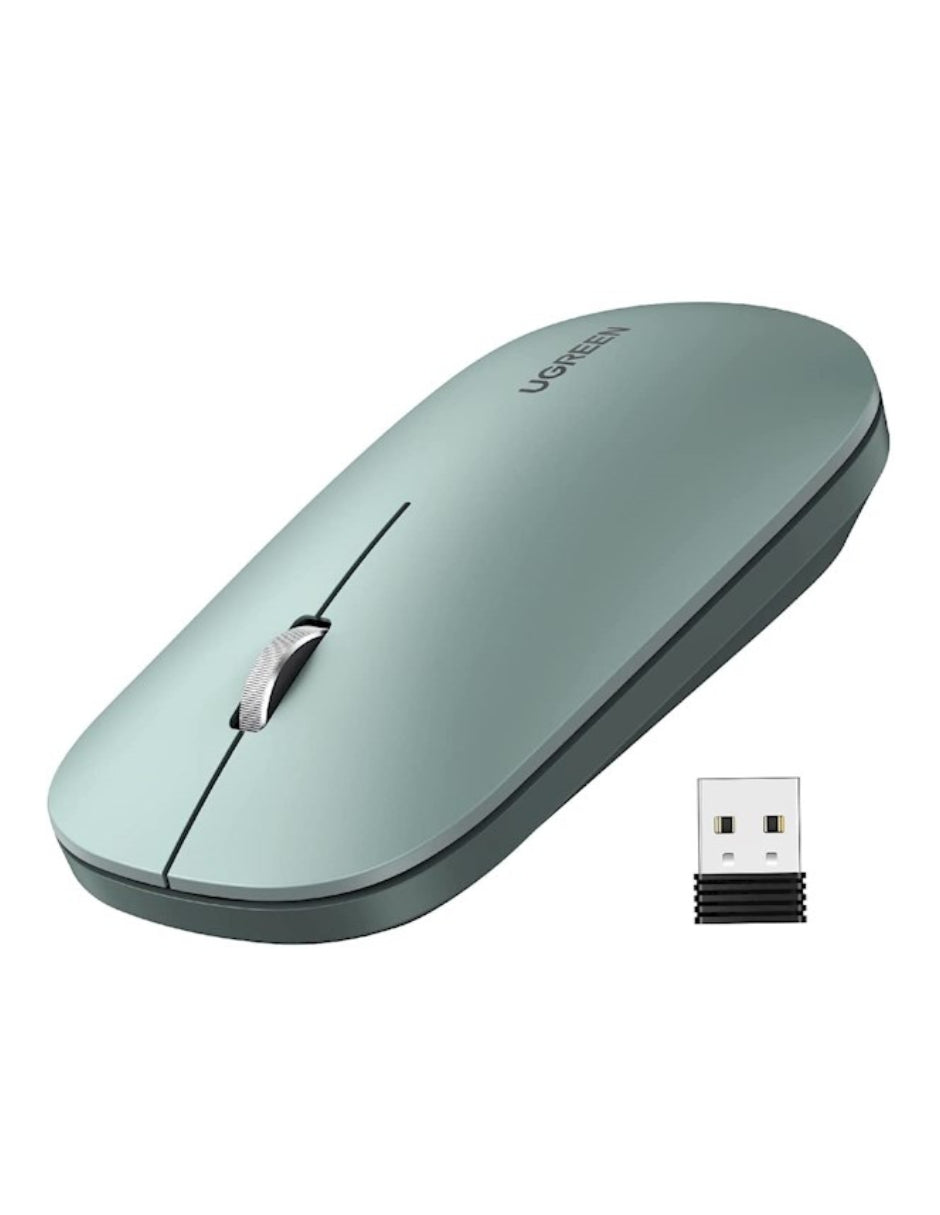 Mouse Inalámbrico Silencioso Ugreen MU001 Verde 4000 DPI Ergonómico