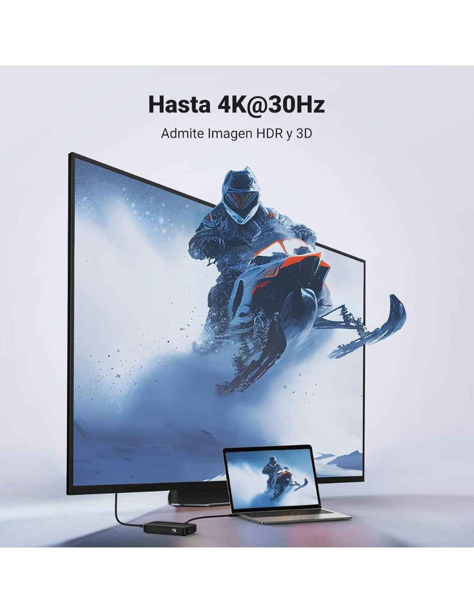 Conmutador HDMI Ugreen Switch 4K@30Hz 3 Entradas y Control Remoto
