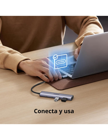 HUB USB-C 4 en 1 CM473 UGREEN 2 USB-A 3.0 y 2 USB-C 5Gbps