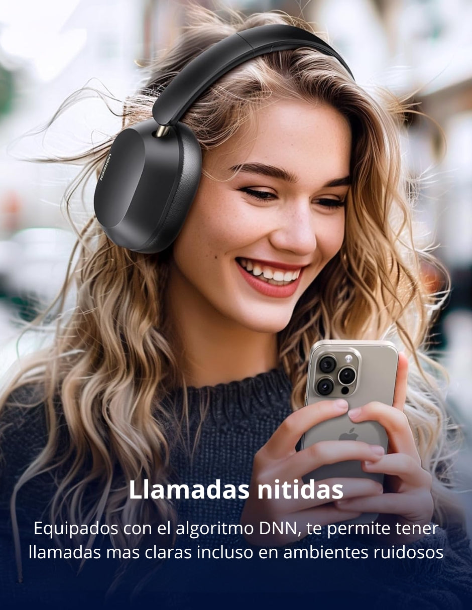 Audífonos de diadema inalámbricos HiTune Max5c UGREEN negros