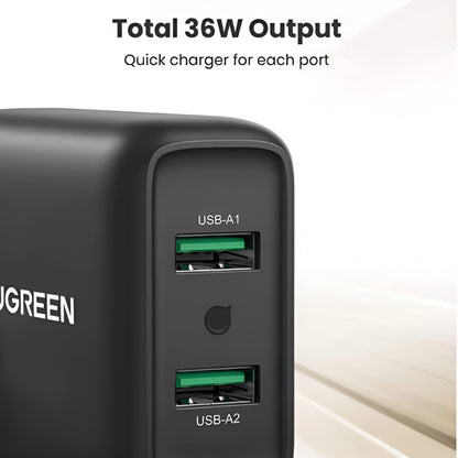 UGREEN Cargador 2 en 1 Carga Rápida 18W Negro