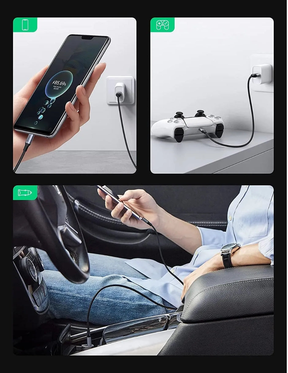 Cable USB A a USB C Ugreen 480 Mbps Reforzado de 1 m color negro