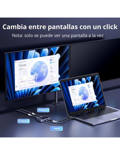 Conmutador Switch HDMI 2.1 Ugreen 90385 8K@60Hz 4K@120Hz p/ PS5 Xbox