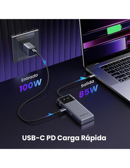 HUB 6 en 1 UGREEN UNO 3 USB-C, 2 USB-A, 1 HDMI 4K/60hz