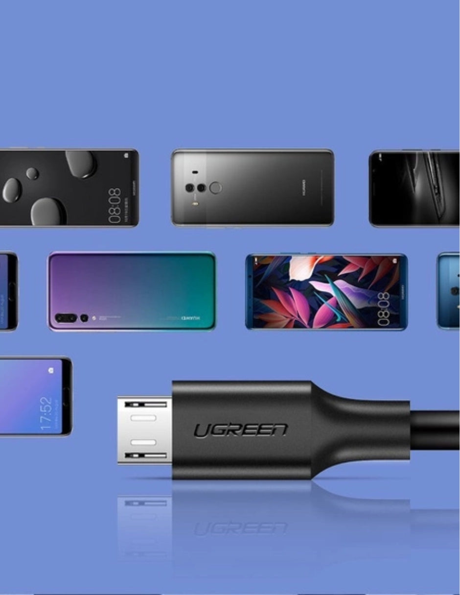 Cable USB A a Micro USB Ugreen 480 Mbps de 1 m color negro