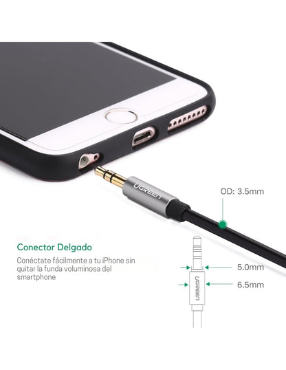 Cable Auxiliar Ugreen 10735 3.5mm Macho a Macho 2 Metros