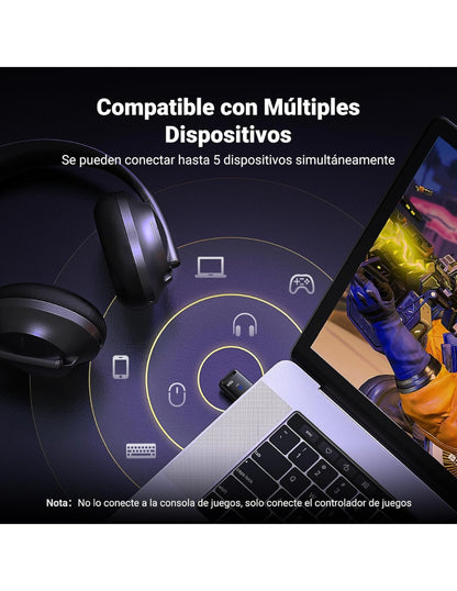 Adaptador USB Bluetooth 5.4 Ugreen PC Win 11/10/8.1 35058