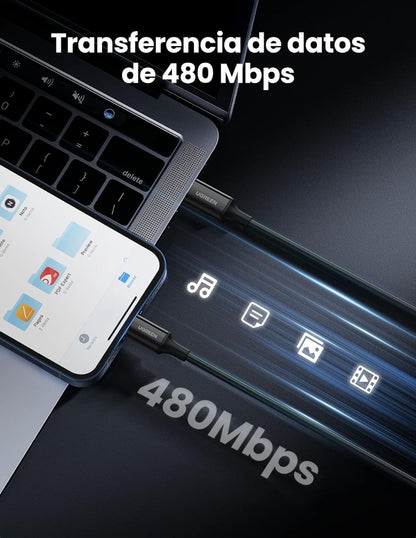 Cable Usb C a Lightning Ugreen MFI Carga Rápida 1m