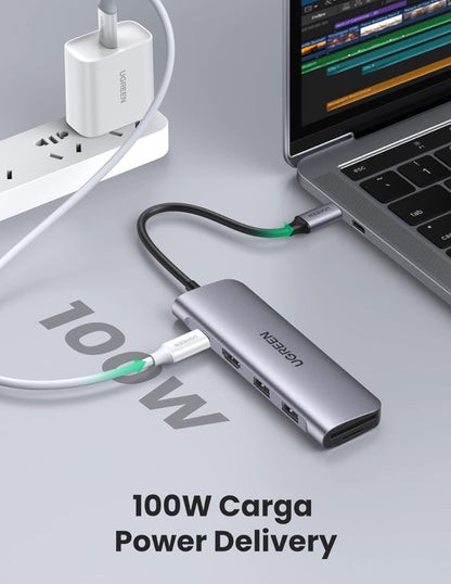 Hub USB C Ugreen 6 en 1 100W