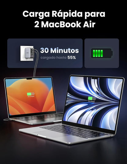 Cargador 4 Puertos Ugreen GaN 100W Carga Rápida