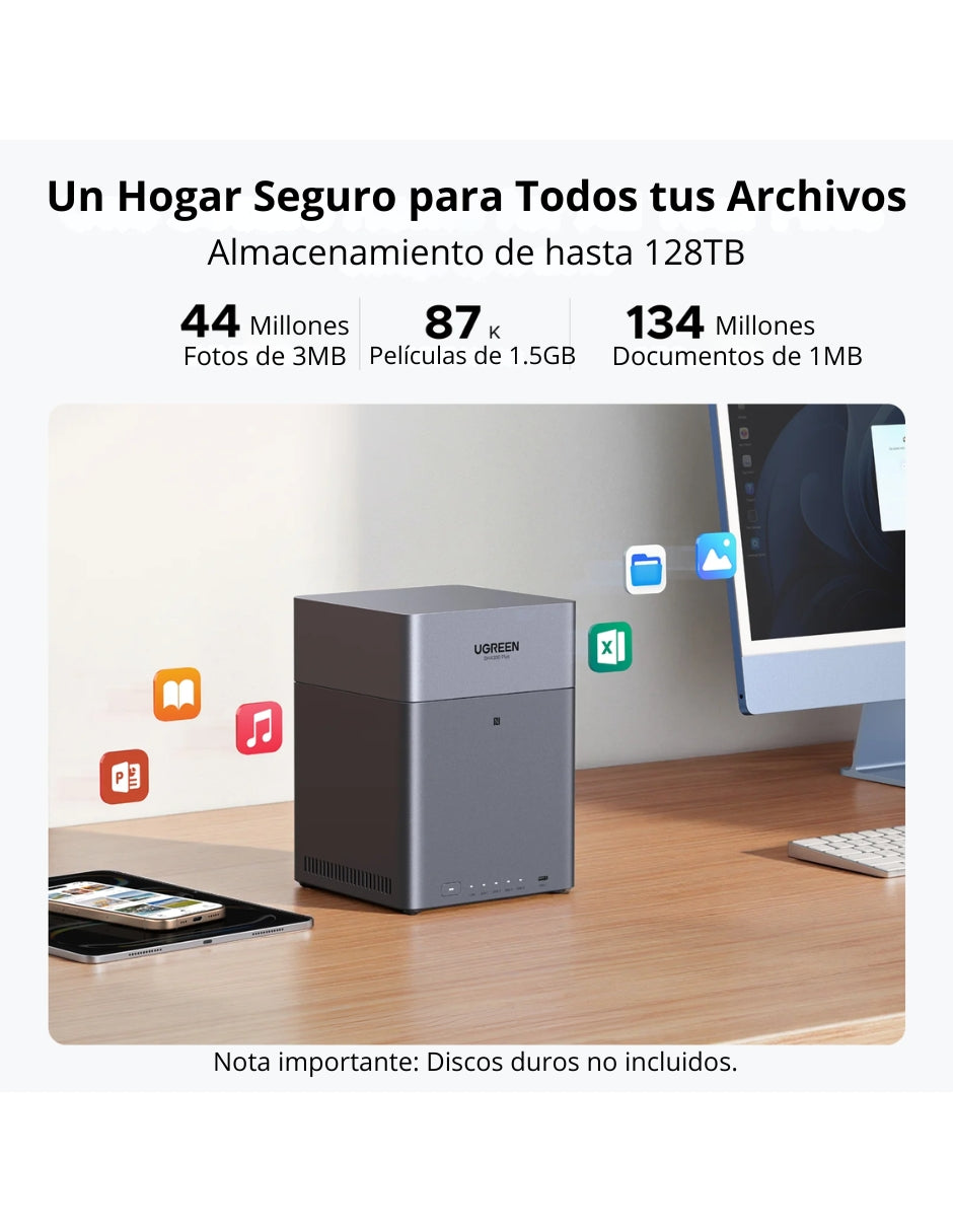 Servidor Nas Ugreen Dh4300 Plus 4 Bahias 8gb Ram 2.5gbe 85449